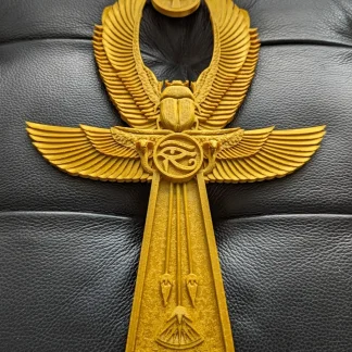 Aplique Decorativo Llave De Ankh Egipcia Simil Oro 30x20 Cm
