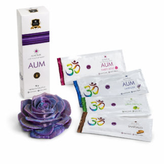 Combo portasahumerio con forma de rosa y sahumerios Alaukik